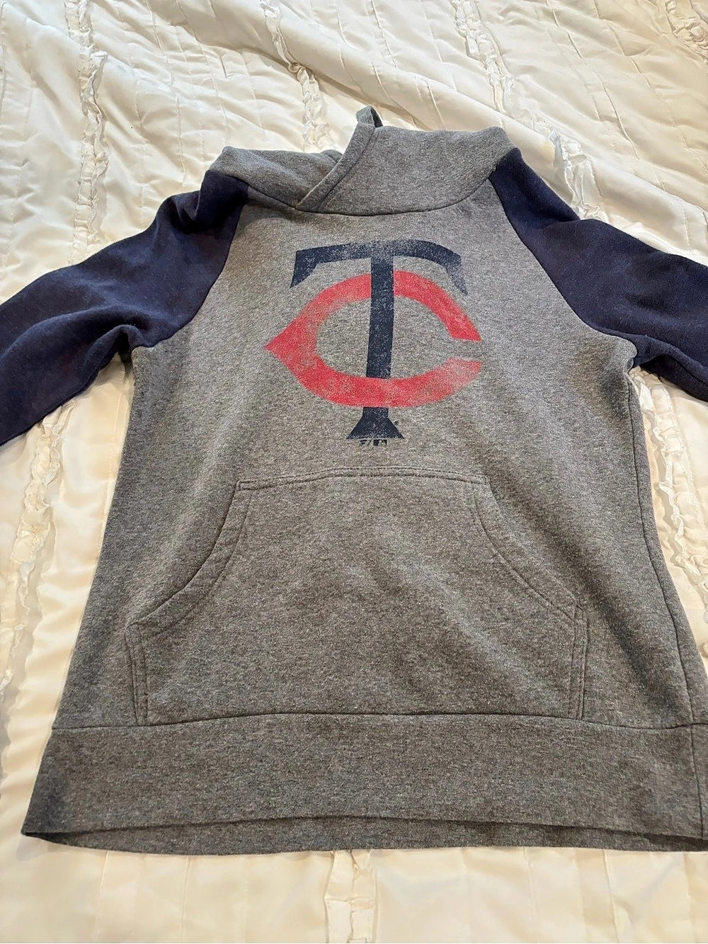 Fanatics woman’s  Gray Logo Hoodie Size Large Like New